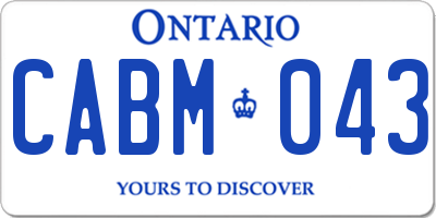 ON license plate CABM043