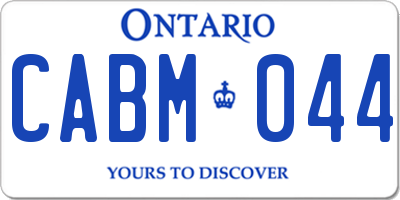 ON license plate CABM044