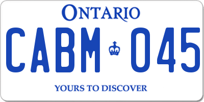 ON license plate CABM045