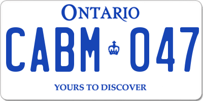 ON license plate CABM047