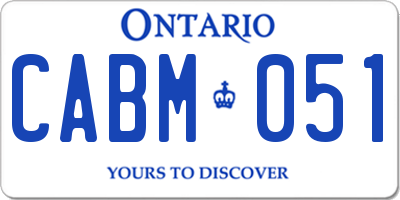 ON license plate CABM051