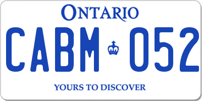 ON license plate CABM052