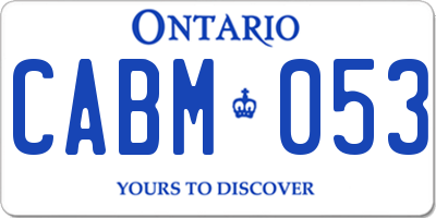 ON license plate CABM053