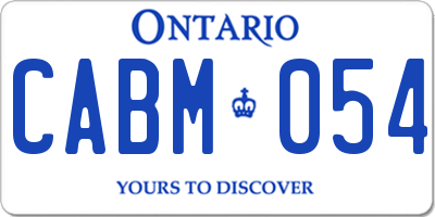 ON license plate CABM054