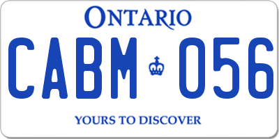 ON license plate CABM056