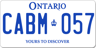 ON license plate CABM057