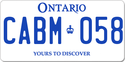 ON license plate CABM058