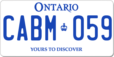 ON license plate CABM059