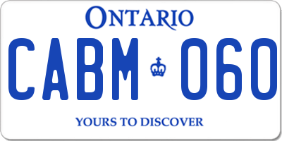 ON license plate CABM060