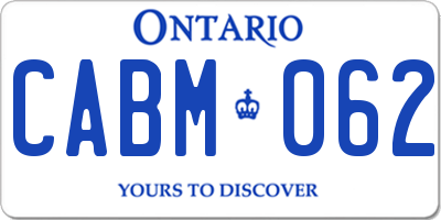 ON license plate CABM062