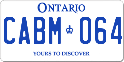 ON license plate CABM064