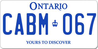 ON license plate CABM067