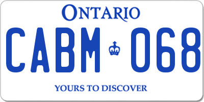 ON license plate CABM068