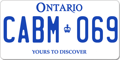 ON license plate CABM069