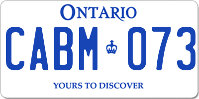 ON license plate CABM073