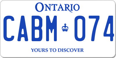 ON license plate CABM074