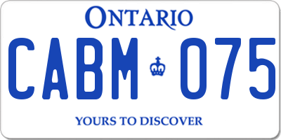 ON license plate CABM075