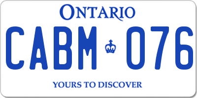 ON license plate CABM076