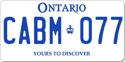 ON license plate CABM077