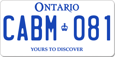 ON license plate CABM081