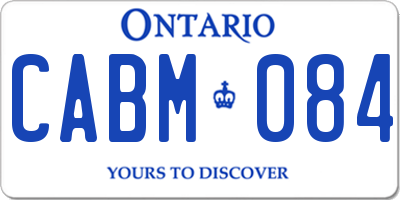 ON license plate CABM084