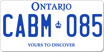 ON license plate CABM085