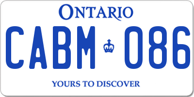 ON license plate CABM086