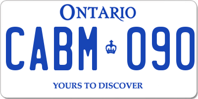 ON license plate CABM090