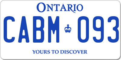 ON license plate CABM093