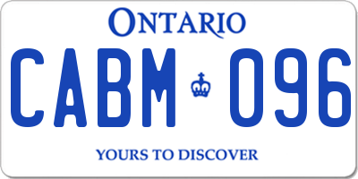 ON license plate CABM096