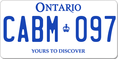 ON license plate CABM097