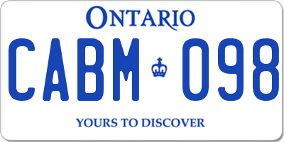 ON license plate CABM098