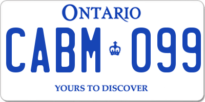 ON license plate CABM099