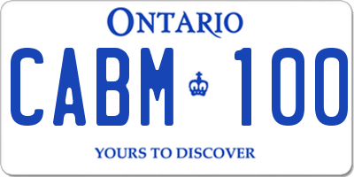 ON license plate CABM100