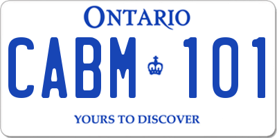 ON license plate CABM101