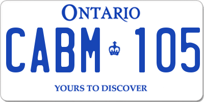 ON license plate CABM105