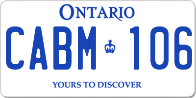 ON license plate CABM106