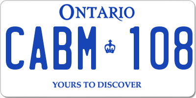 ON license plate CABM108