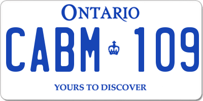 ON license plate CABM109