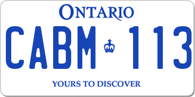 ON license plate CABM113