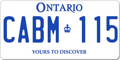 ON license plate CABM115