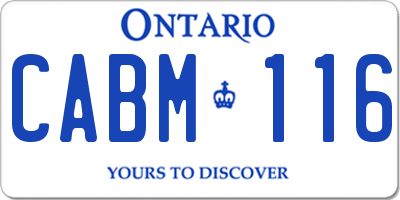 ON license plate CABM116