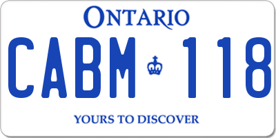 ON license plate CABM118