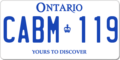 ON license plate CABM119