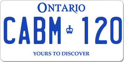 ON license plate CABM120