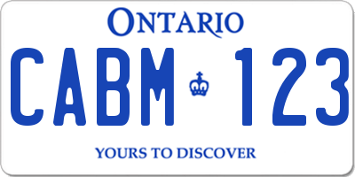 ON license plate CABM123