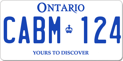 ON license plate CABM124