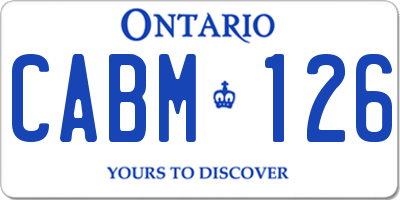 ON license plate CABM126