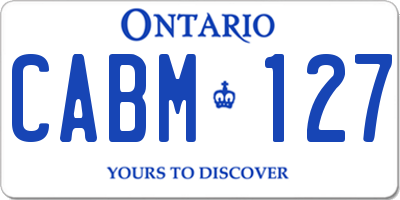 ON license plate CABM127