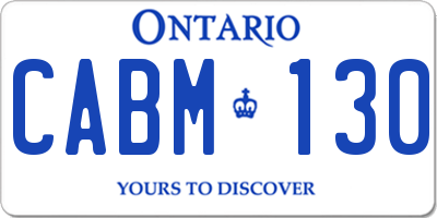 ON license plate CABM130